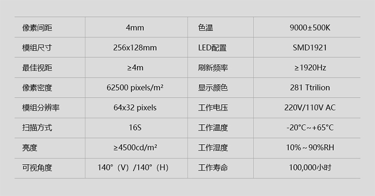 户外LED柔性屏参数